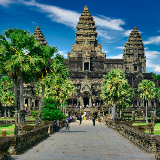 "The ancient Angkor Wat temple in Cambodia, a key destination covered by the Asia Link regional eSIM data plan for travelers