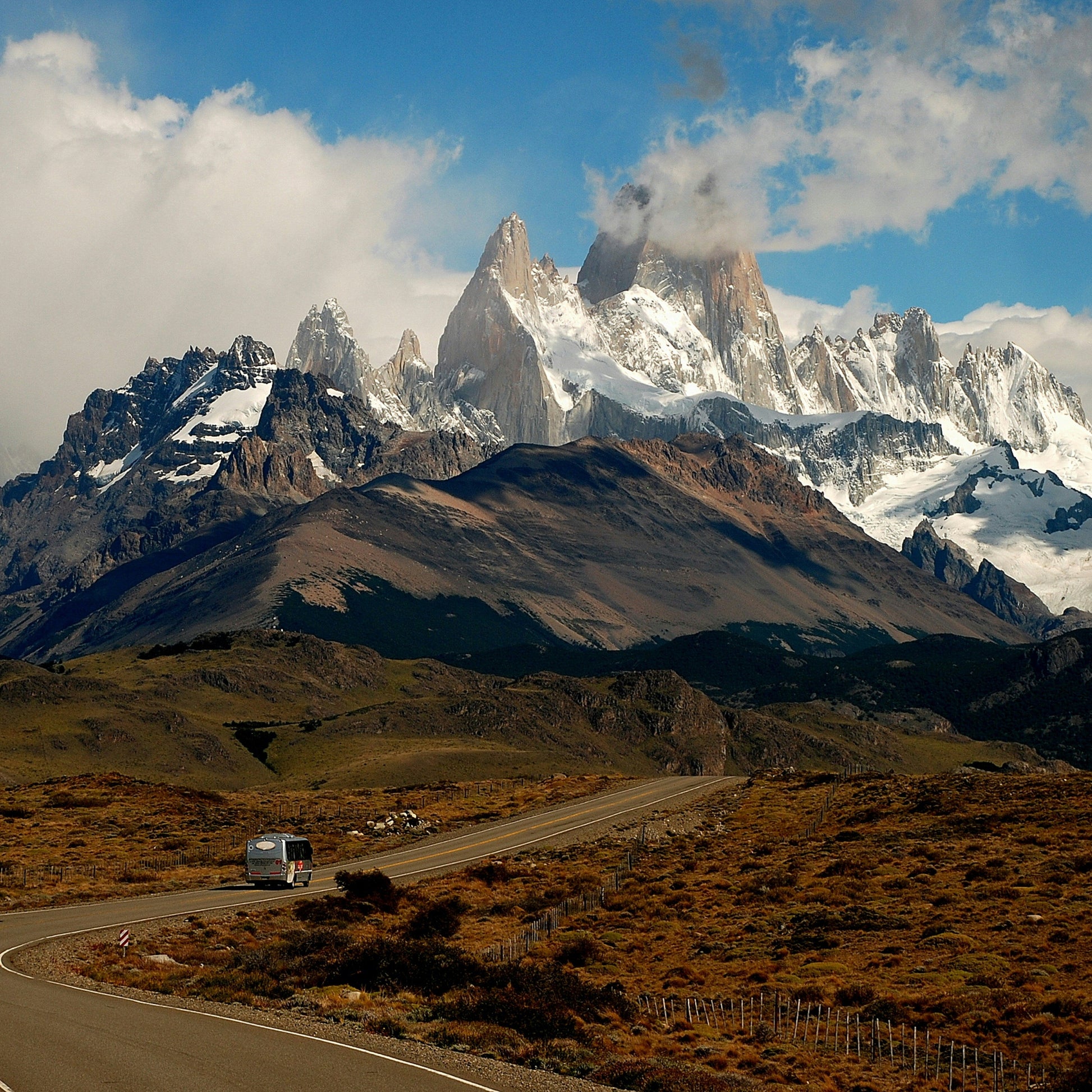 "Patagonia mountains in Argentina and Chile highlighting seamless eSIM connectivity across South America borders"